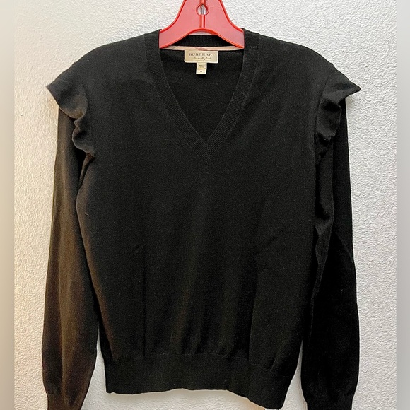 Gorgeous Burberry 100% Cashmere Sweater w/ Romantic Detailing Med $1050 - Picture 2 of 10